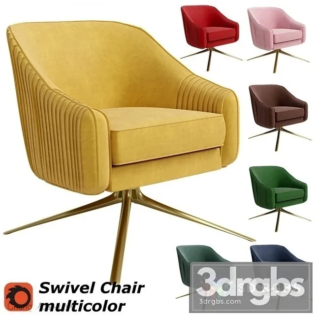 Swivel Chair Multicolor 3D Model Free