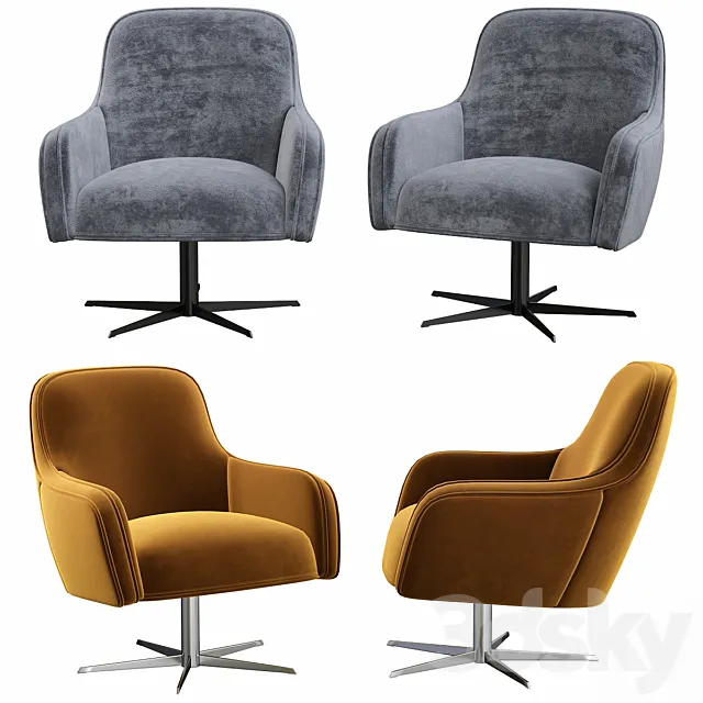 SWIVEL CHAIR SERENA - Eichholtz 3D Model