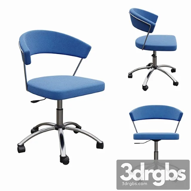 Swivel chair with upholstered seat new york connubia calligaris 3D Model Free