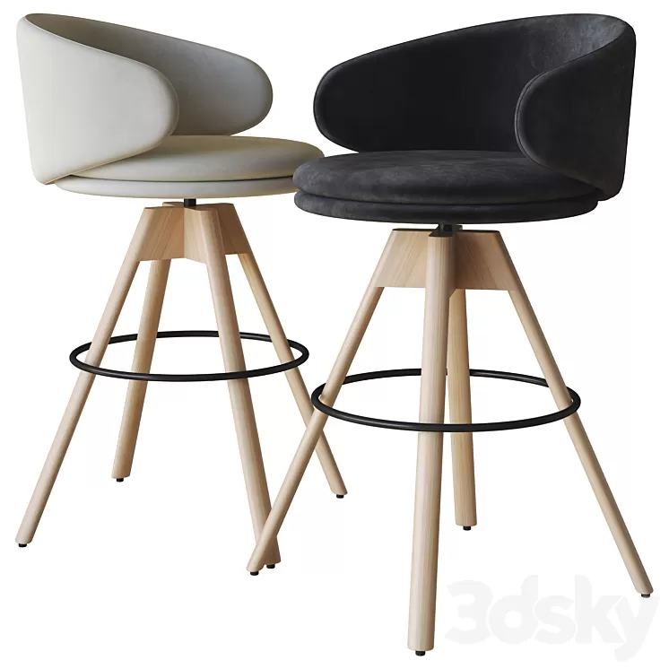 swivel stool belle st by arrmet 3D Model Free