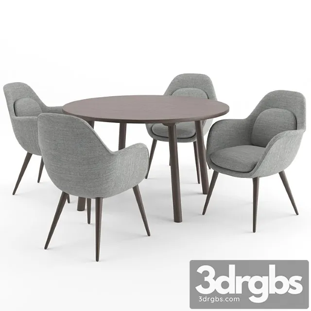 Swoon chair + taro table by fredericia 2 3D Model Free