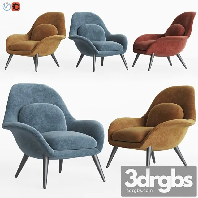 Swoon lounge - fredericia furniture 3D Model Free
