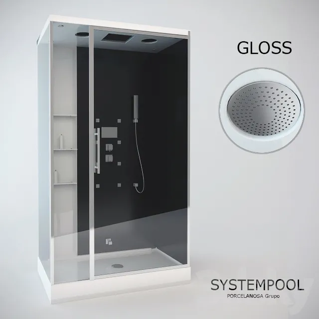Systempool shower cubicle. Model-GLOSS 3D Model