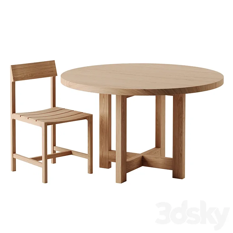 TABLE 02 and CHAIR 04 by Vincent Van Duysen for ZARA HOME 3D Model Free