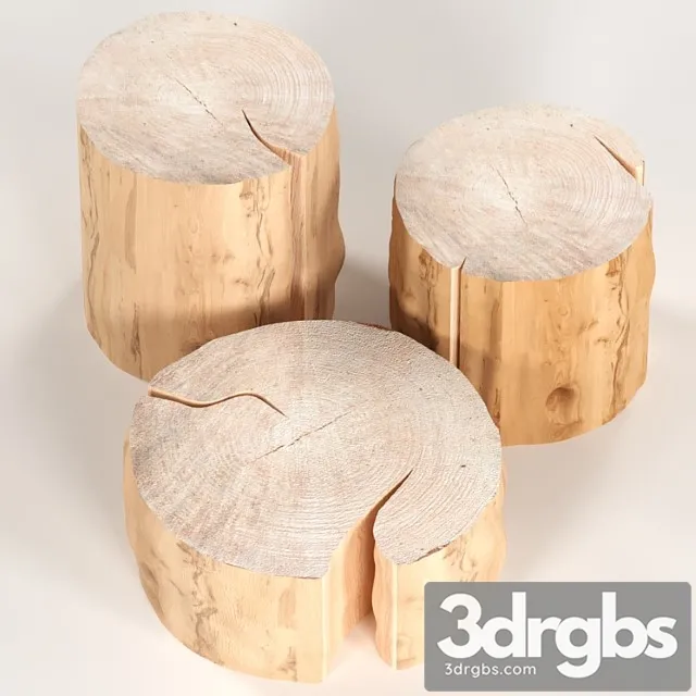 Table 3 coffee table stump. 3D Model Free
