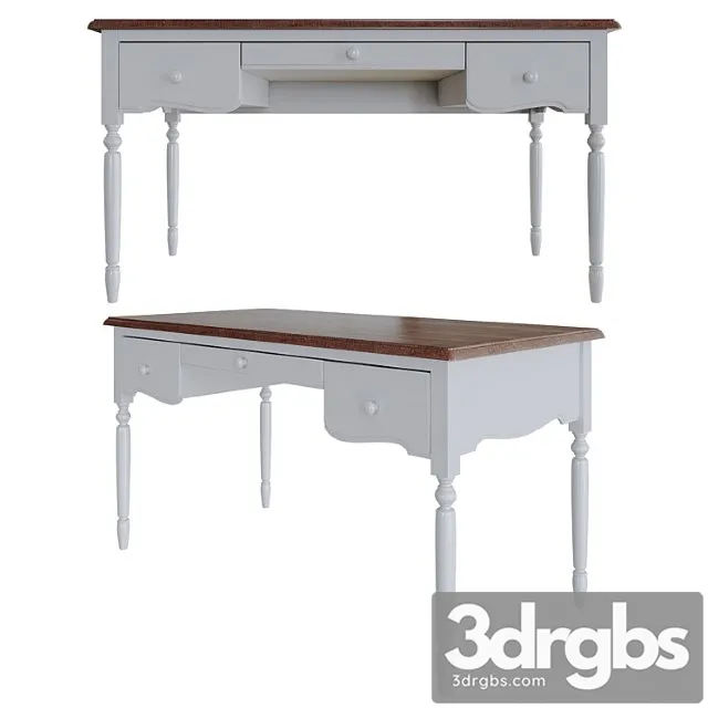 Table 3-drawer writing desk leblanc 3D Model Free