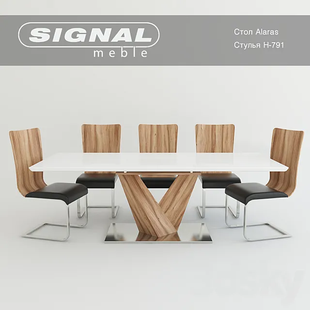 Table Alaras Chairs H-791 Factory Signal 3DModel