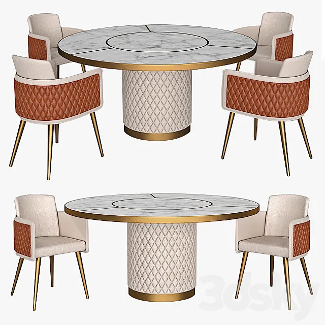 Table and Amet Chair Reflex 3D Model