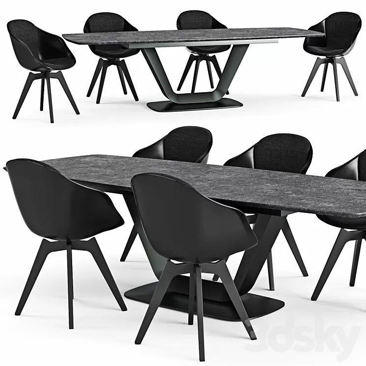 Table and chair Alicante Adelaide 3D Model