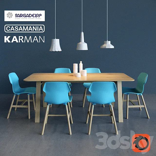 Table and chair by Casamania 3DModel