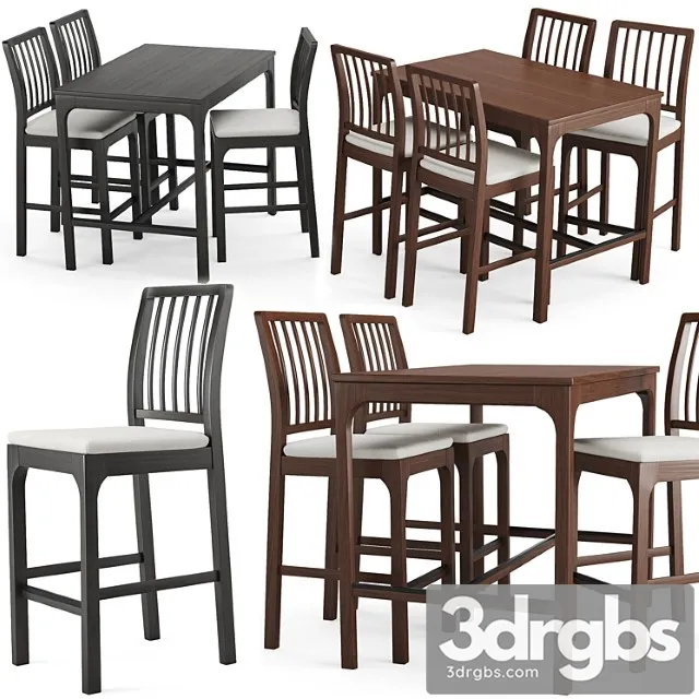 Table and chair ekedalen 2 3D Model Free