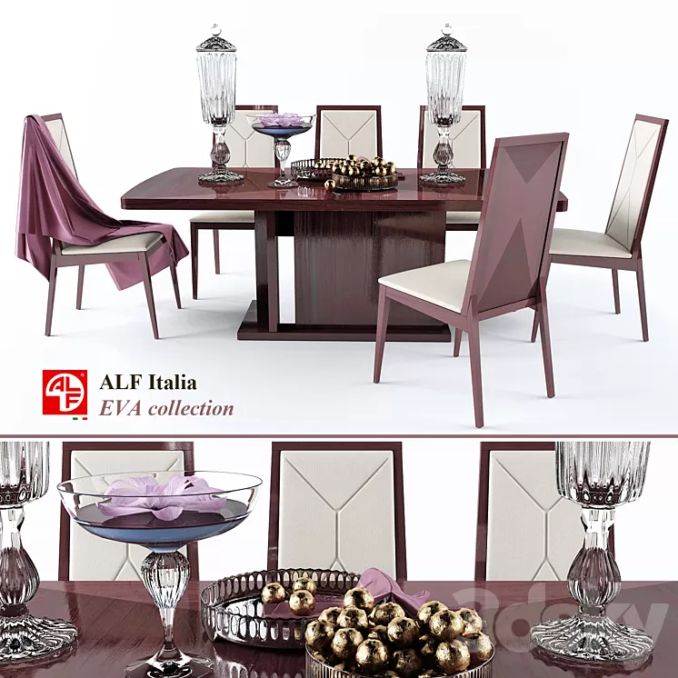 Table and chair EVA colection (ALF italia) 3D Model