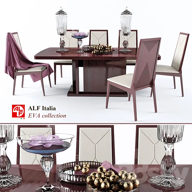 Table and chair EVA colection (ALF italia) 3D Model