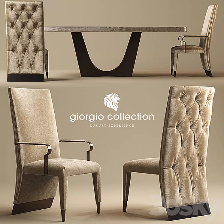 Table and chair Giorgio Lifetime Dining Chairs 3D Model