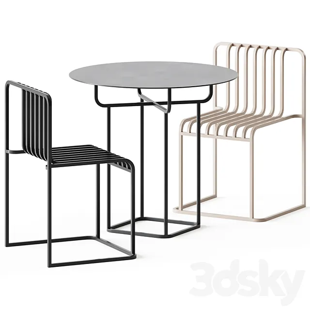 Table and Chair Grill by Diabla _ Outdoor Furniture 3D Model
