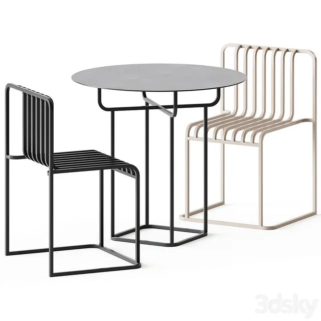 Table and Chair Grill by Diabla Outdoor Furniture 3D Model