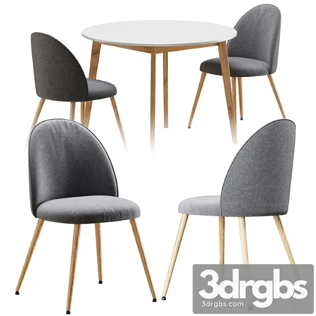 Table and chair jysk kokkedal jegind 2 3D Model Free