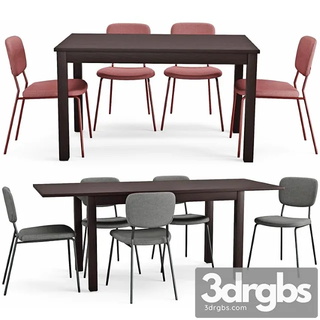 Table and chair laneberg karljan 2 3D Model Free