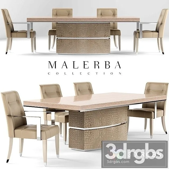 Table and Chair Malerba 3D Model Free