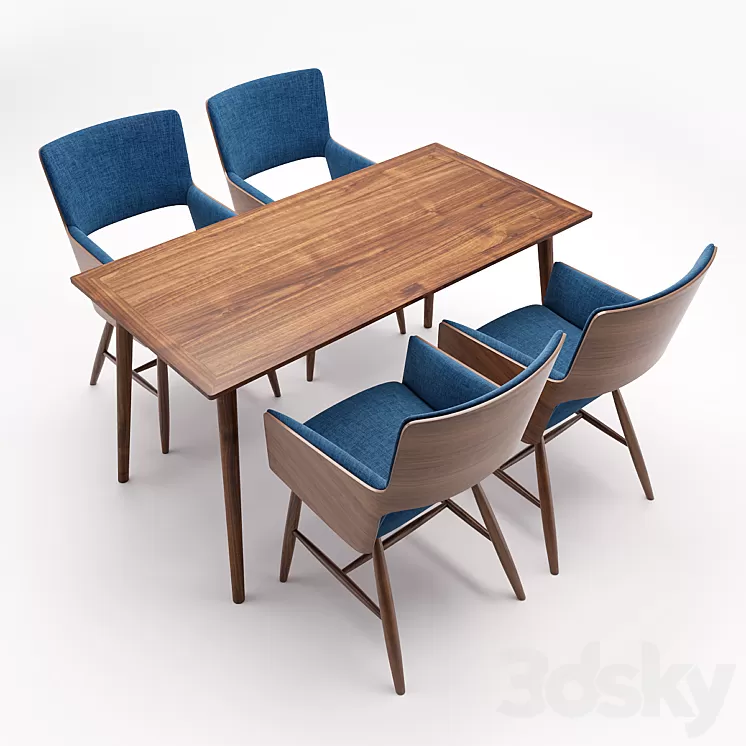 Table and chair Mikiya Kobayashi 3D Model