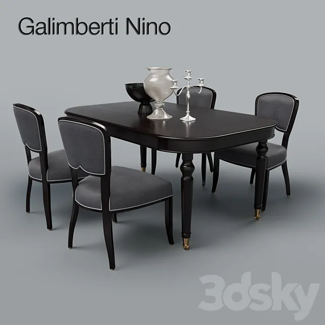 Table and chair of Galimberti Nino 3D Model