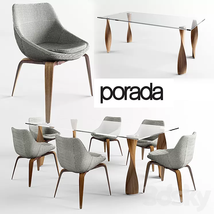 table and chair Porada 3D Model