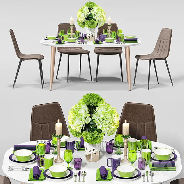 Table and chair serving LaForma 3DModel