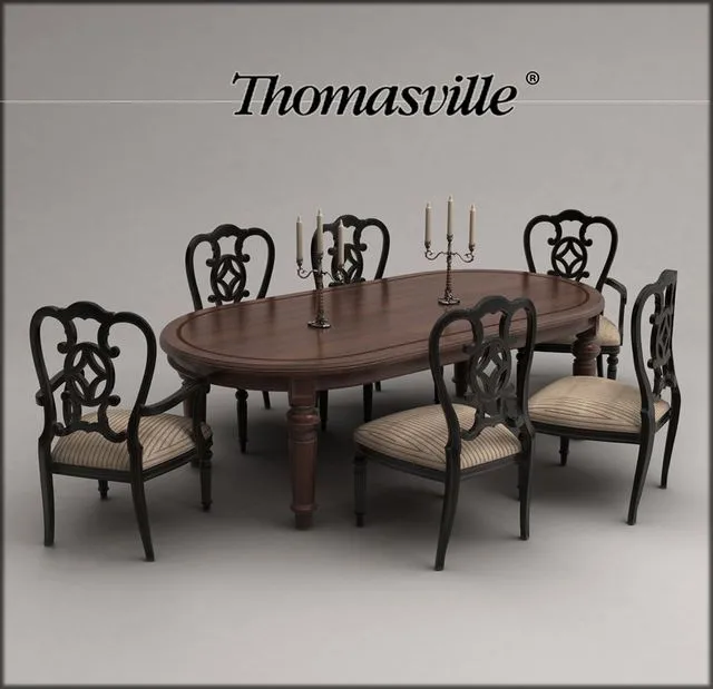 Table and chair Thomasville 3D Model