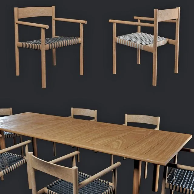 Table and chair Tibbo Dedon 3D Model