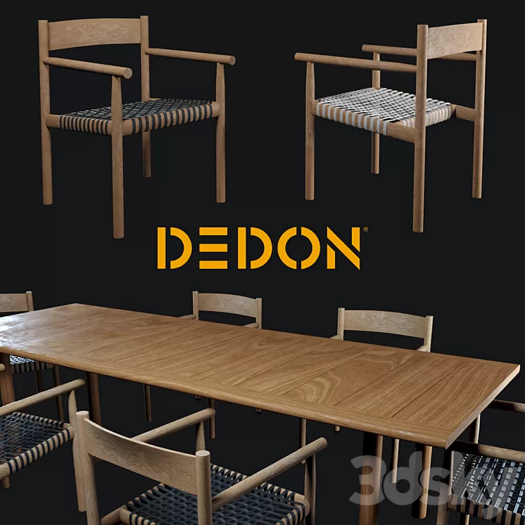 Table and chair Tibbo Dedon 3D Model