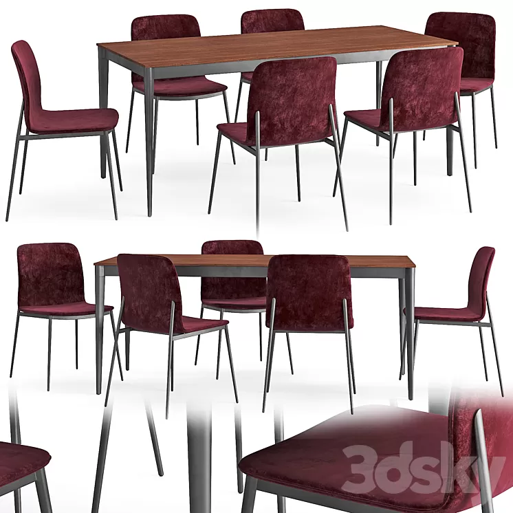 Table and chair Torina Newport 3D Model