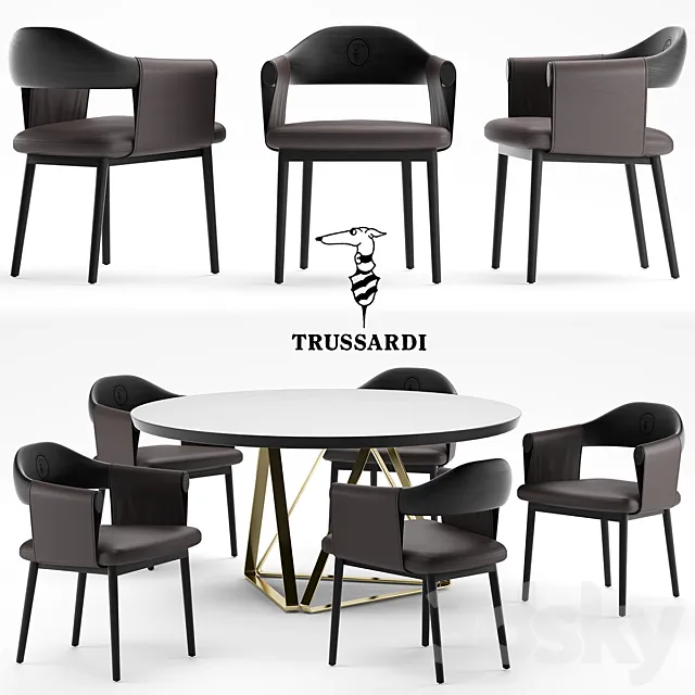 Table and chair Trussardi Casa Larzia Chair 3DModel