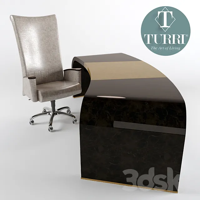 Table and chair Turri 3D Model