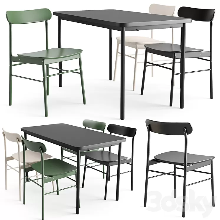 Table and chair Tymmaryd Ronninge 3D Model