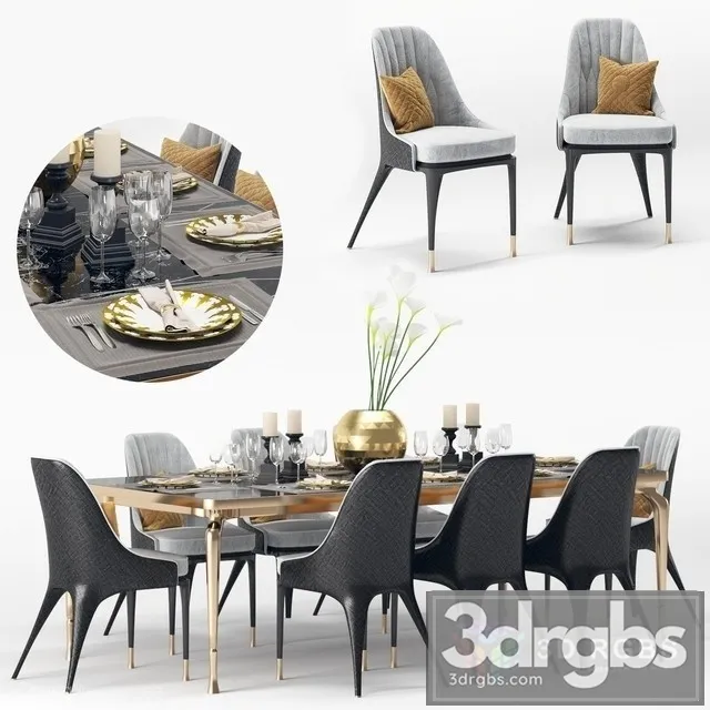 Table and Chair Visionnaire 3D Model Free