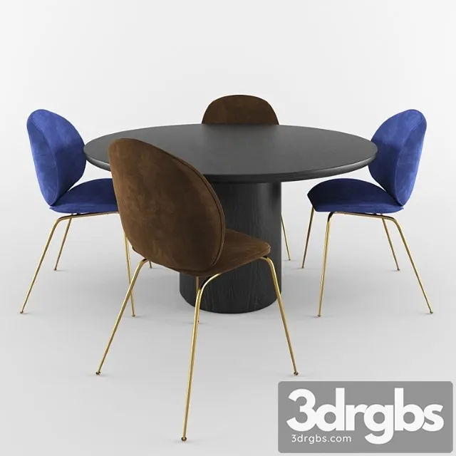 Table and chairs 2 3D Model Free