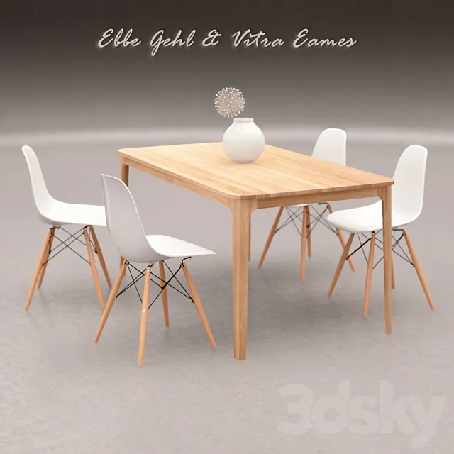 Table and chairs 3D Model