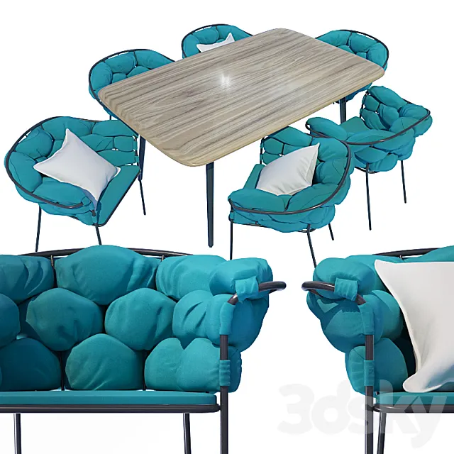 Table and chairs 3DModel