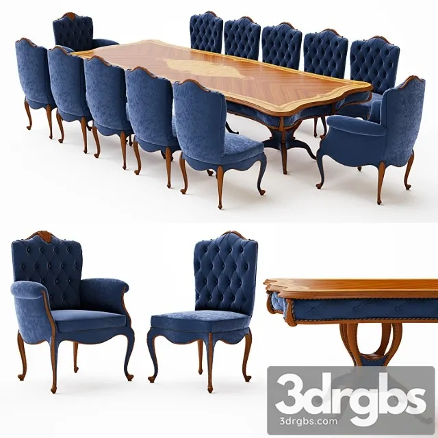 Table and chairs annibale colombo 2 3D Model Free