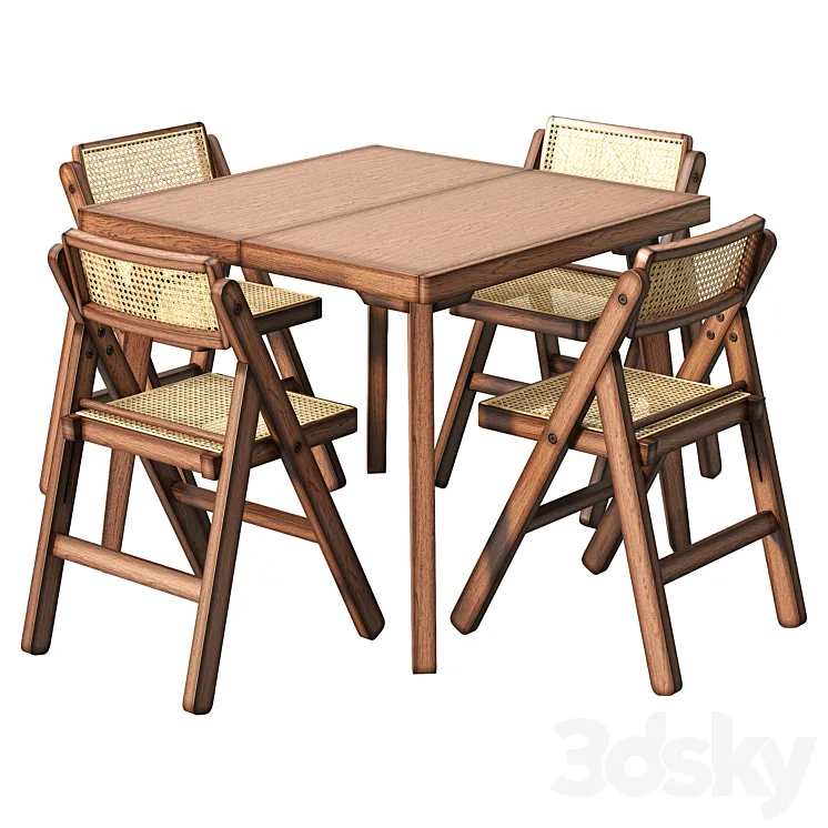 Table and chairs by H&M 3D Model Free