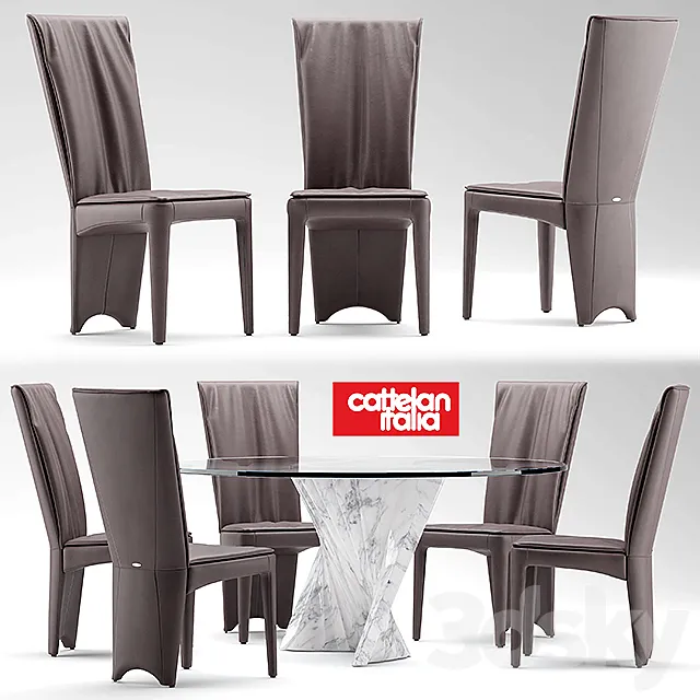 Table and chairs cattelan italia AURELIA 3DModel