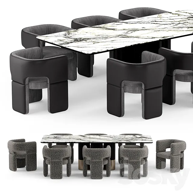 Table and chairs elvemobilya 3D Model