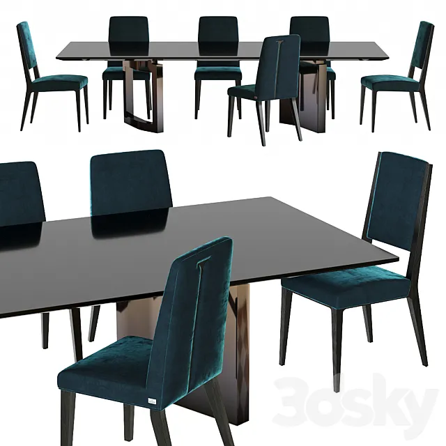 Table and chairs FENDY Romance. Ford. Stardust 3DModel