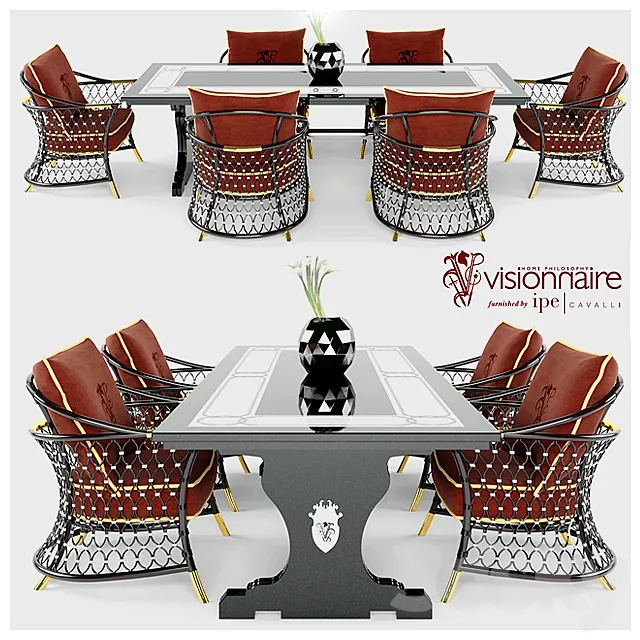 Table and chairs IPE CAVALLI 3D Model