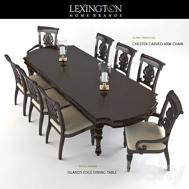 table and chairs Lexington 3DModel