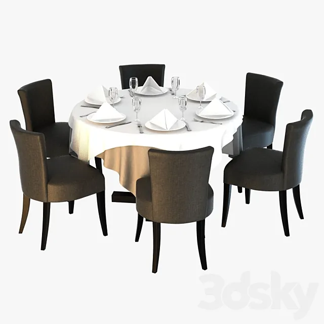 Table and chairs Morgan 3DModel