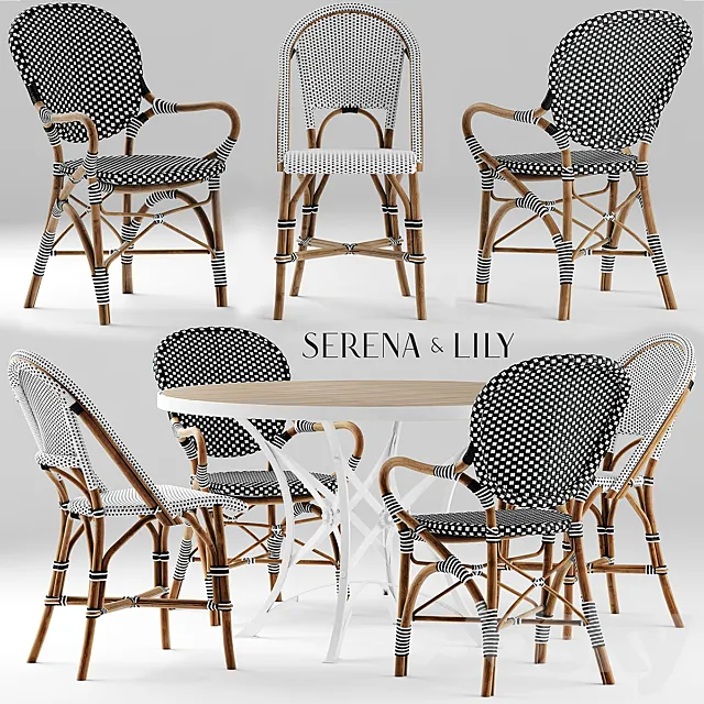 Table and chairs serena and lily 3DModel