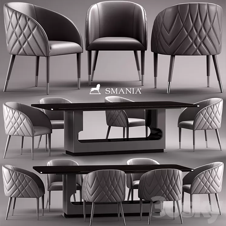Table and chairs smania Amal 3D Model
