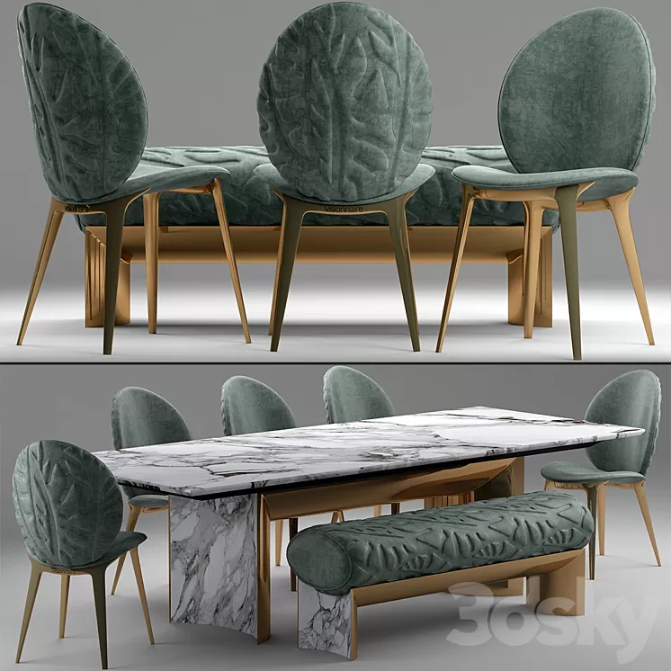 Table and chairs visionnaire kerwan 3D Model