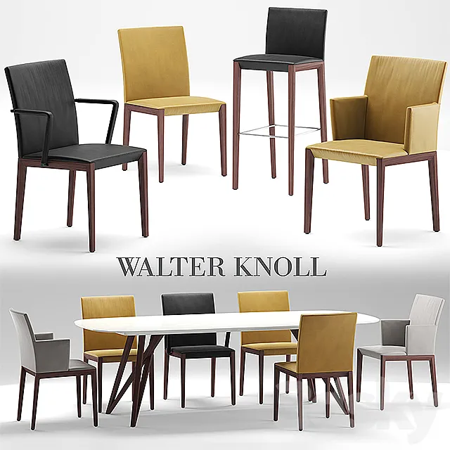 Table and chairs walter knoll Andoo 3DModel